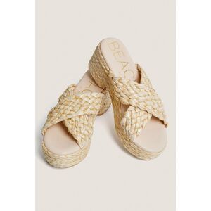 MATISSE Natural Reflection Raffia Platform Sandals Size 9